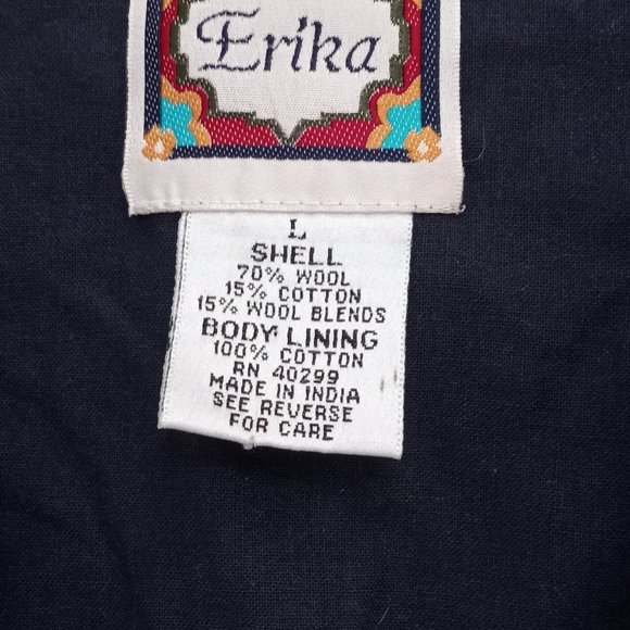 ERIKA Button Down Wool Blended Vest with Cotton Lining Womens Size Large - Picture 2 of 7